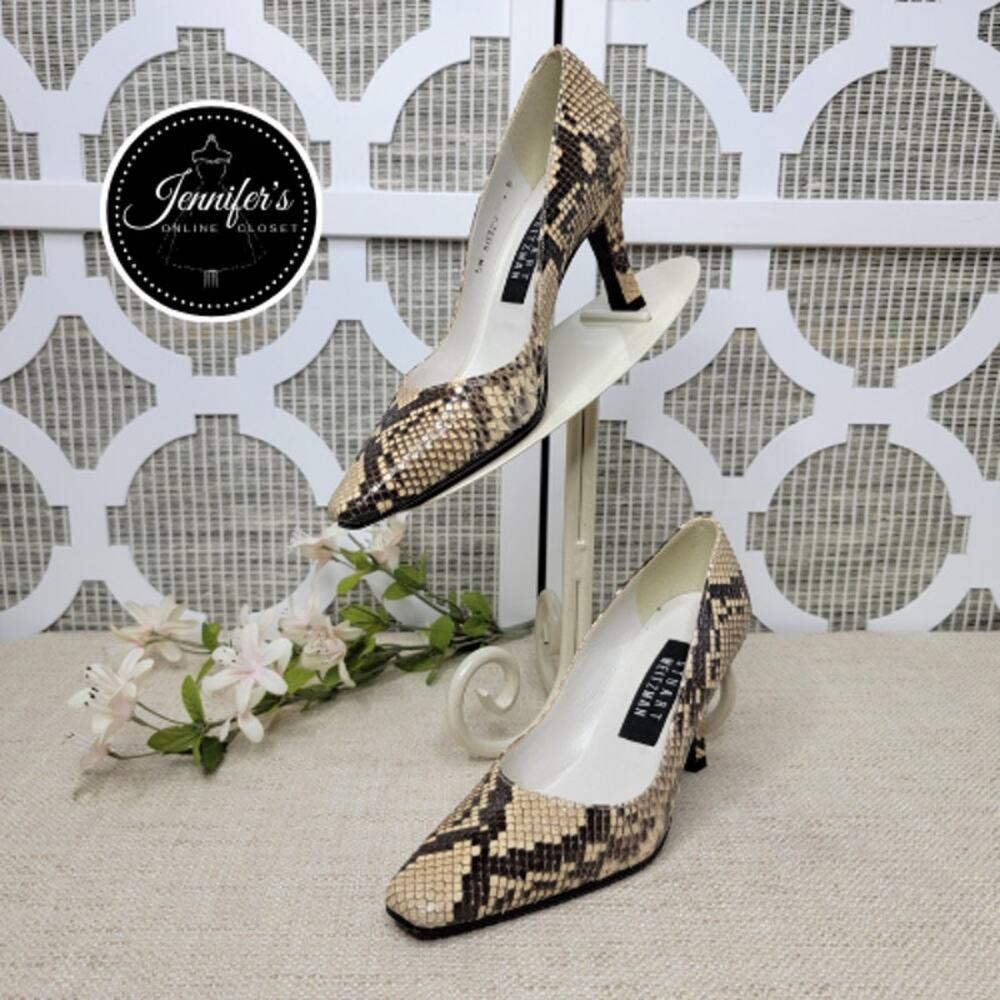 Stuart Weitzman Women's Vintage '80's Suave Leather Snakeskin Pumps